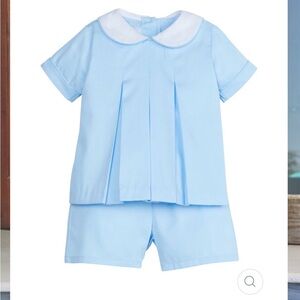 LITTLE ENGLISH NICHOLAS SHORT SET - LIGHT BLUE PIQUE